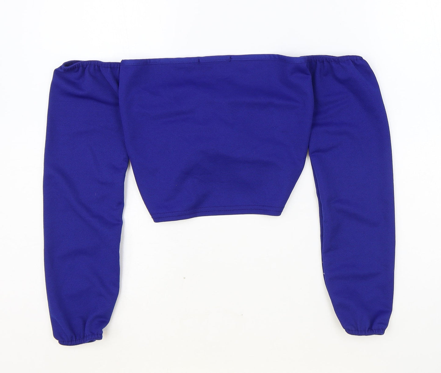 Womens UK Size 8 PRETTYLITTLETHING Blue Cropped Blouse