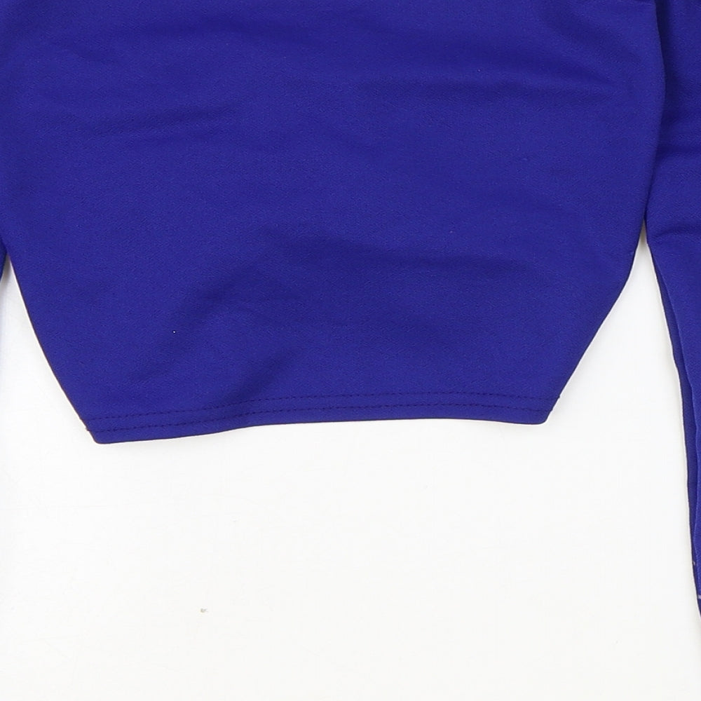 Womens UK Size 8 PRETTYLITTLETHING Blue Cropped Blouse
