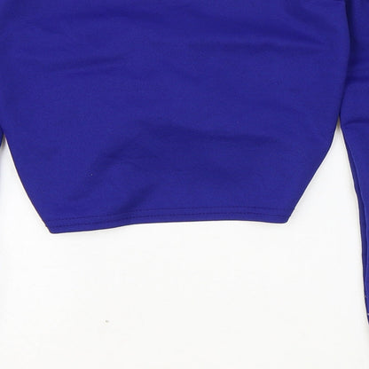 Womens UK Size 8 PRETTYLITTLETHING Blue Cropped Blouse