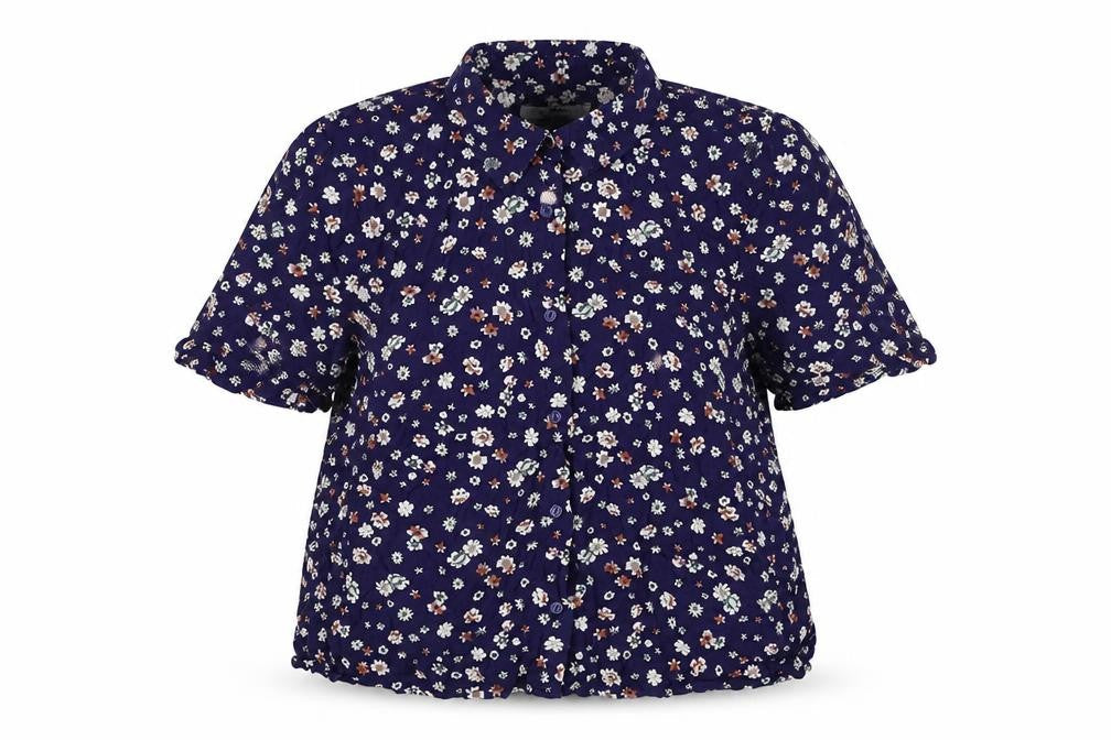 Womens UK Size M Pull&Bear Blue Basic Button-Up
