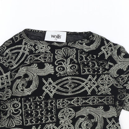 Womens UK Size 14 Wallis Black Basic T-Shirt