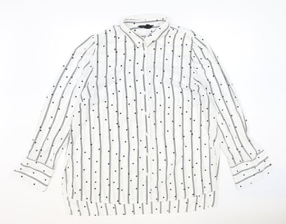 Womens UK Size 16 New Look White Basic Button-Up