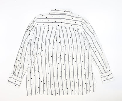 Womens UK Size 16 New Look White Basic Button-Up
