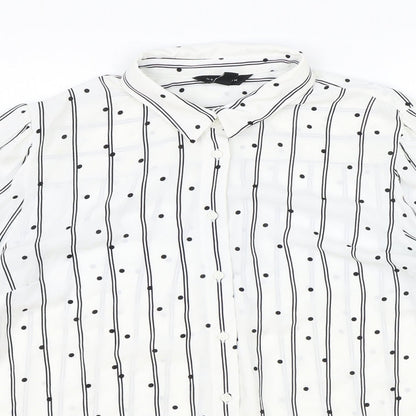 Womens UK Size 16 New Look White Basic Button-Up