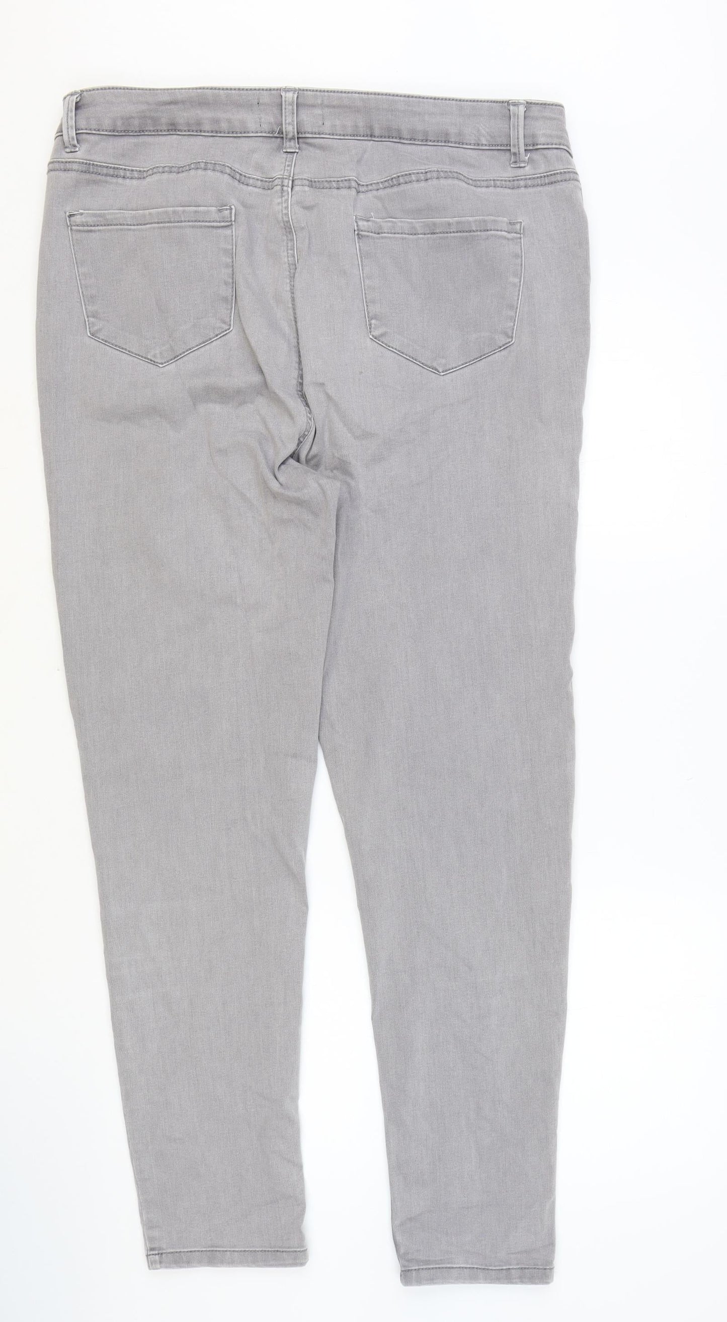 Alexa Womens Grey Cotton Skinny Jeans Size 36 in Regular Zip