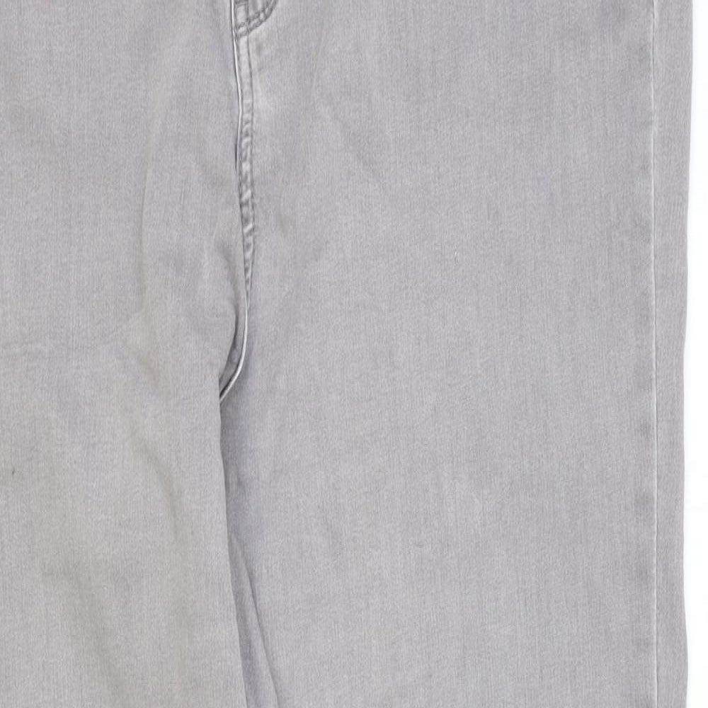Alexa Womens Grey Cotton Skinny Jeans Size 36 in Regular Zip