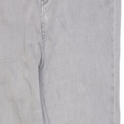 Alexa Womens Grey Cotton Skinny Jeans Size 36 in Regular Zip