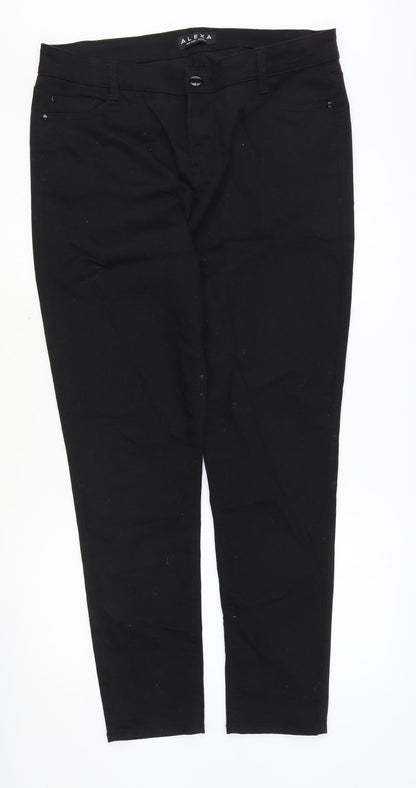 Alexa Womens Black Cotton Skinny Jeans Size 36 in Regular Zip