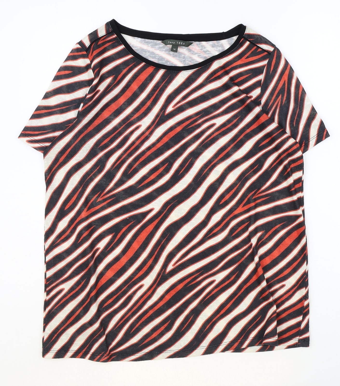 Womens UK Size 14 Love Tees Multicoloured Basic T-Shirt
