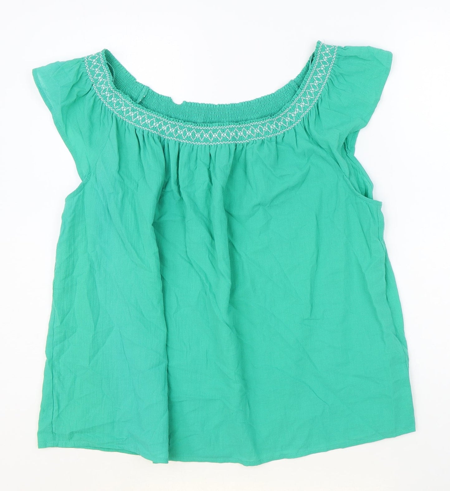 Womens UK Size 8 Marks and Spencer Green Basic T-Shirt