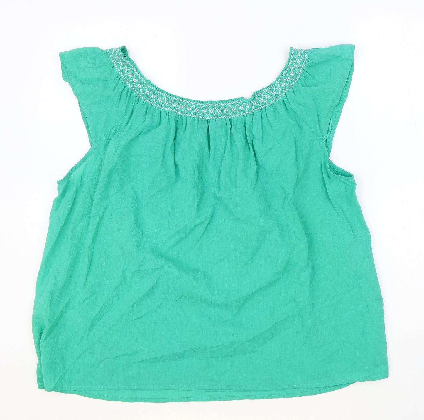 Womens UK Size 8 Marks and Spencer Green Basic T-Shirt
