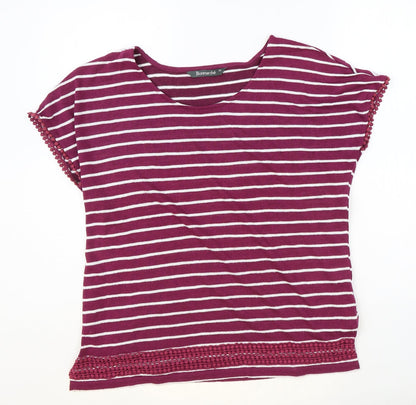 Womens UK Size 12 Bonmarché Purple Basic T-Shirt