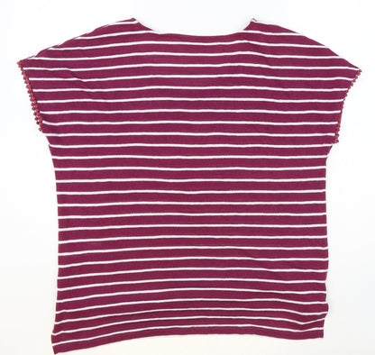 Womens UK Size 12 Bonmarché Purple Basic T-Shirt