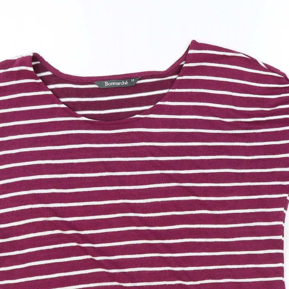 Womens UK Size 12 Bonmarché Purple Basic T-Shirt