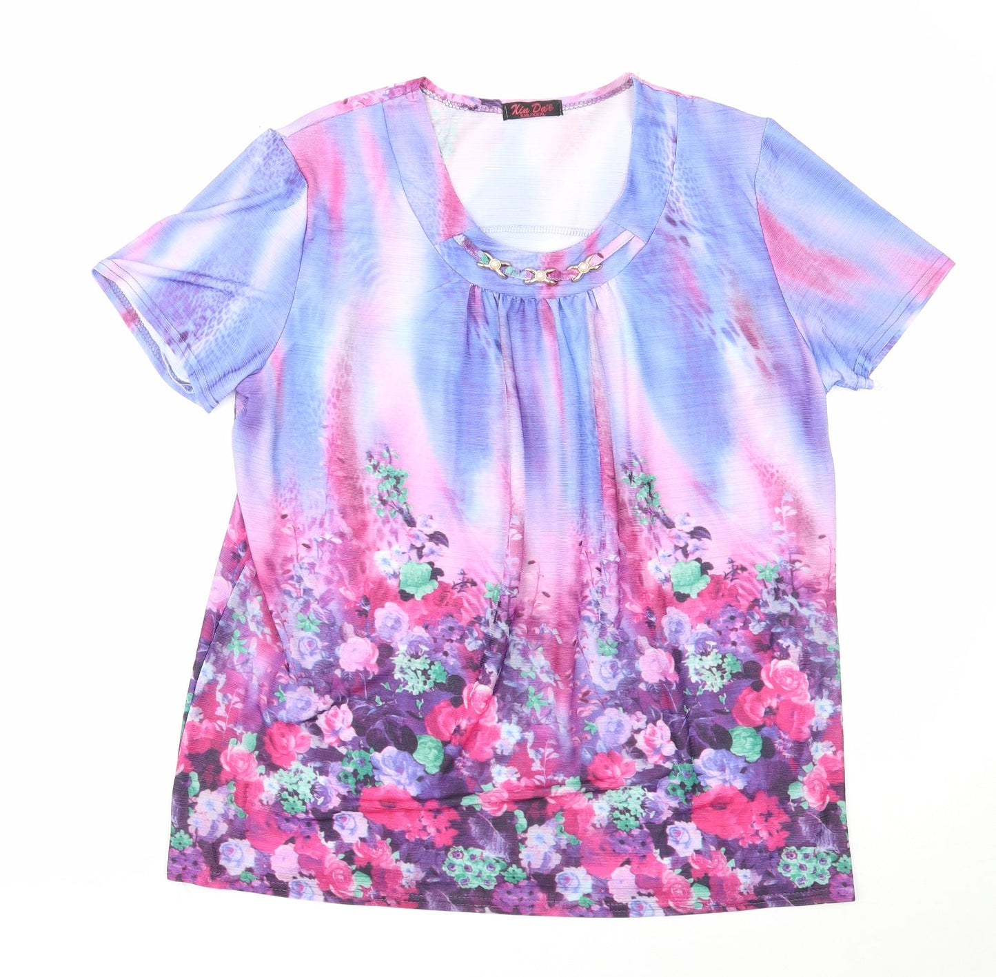 Womens UK Size 2XL Xin Da Multicoloured Basic T-Shirt