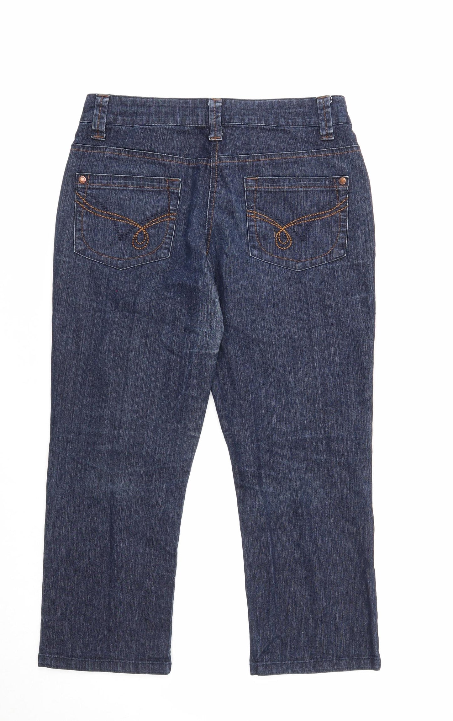 Cherokee Womens Blue Cotton Straight Jeans Size 8 Regular Zip