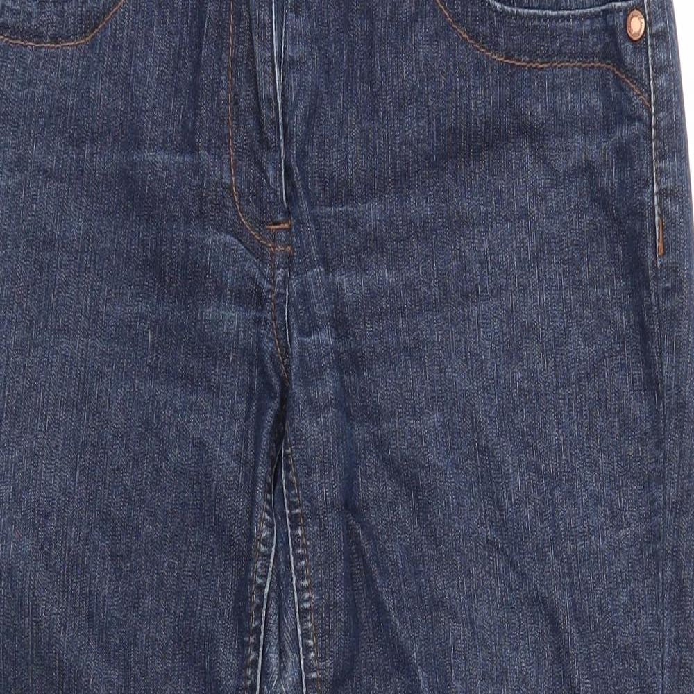 Cherokee Womens Blue Cotton Straight Jeans Size 8 Regular Zip