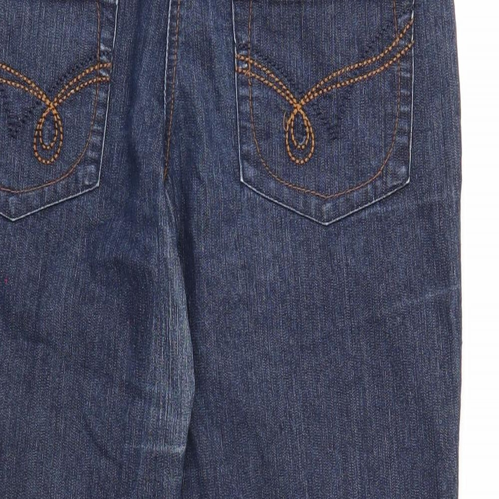 Cherokee Womens Blue Cotton Straight Jeans Size 8 Regular Zip