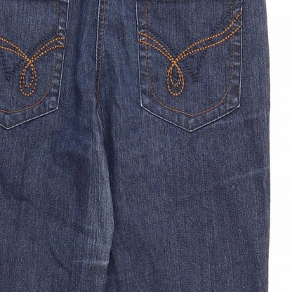 Cherokee Womens Blue Cotton Straight Jeans Size 8 Regular Zip