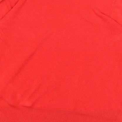 Primark Womens Red V-Neck Acrylic Pullover Jumper Size 12