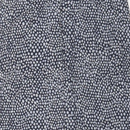 Debenhams Womens Blue Geometric Viscose Swing Skirt Size 12 Button