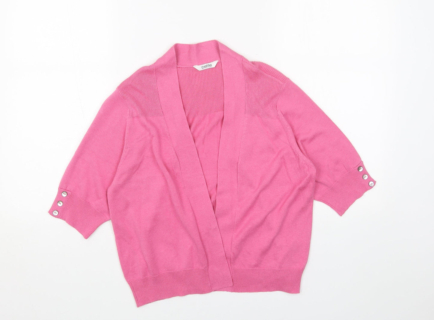 Les Petites Womens Pink V-Neck Viscose Shrug Jumper Size 16