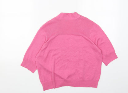 Les Petites Womens Pink V-Neck Viscose Shrug Jumper Size 16