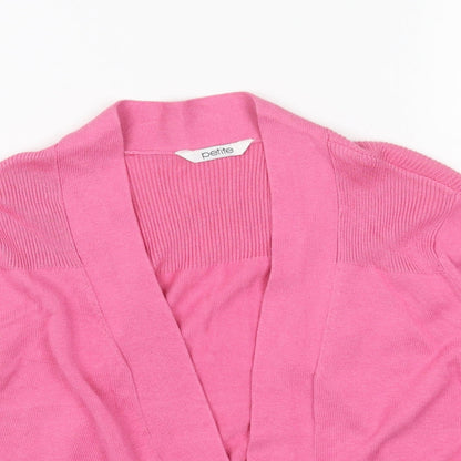Les Petites Womens Pink V-Neck Viscose Shrug Jumper Size 16