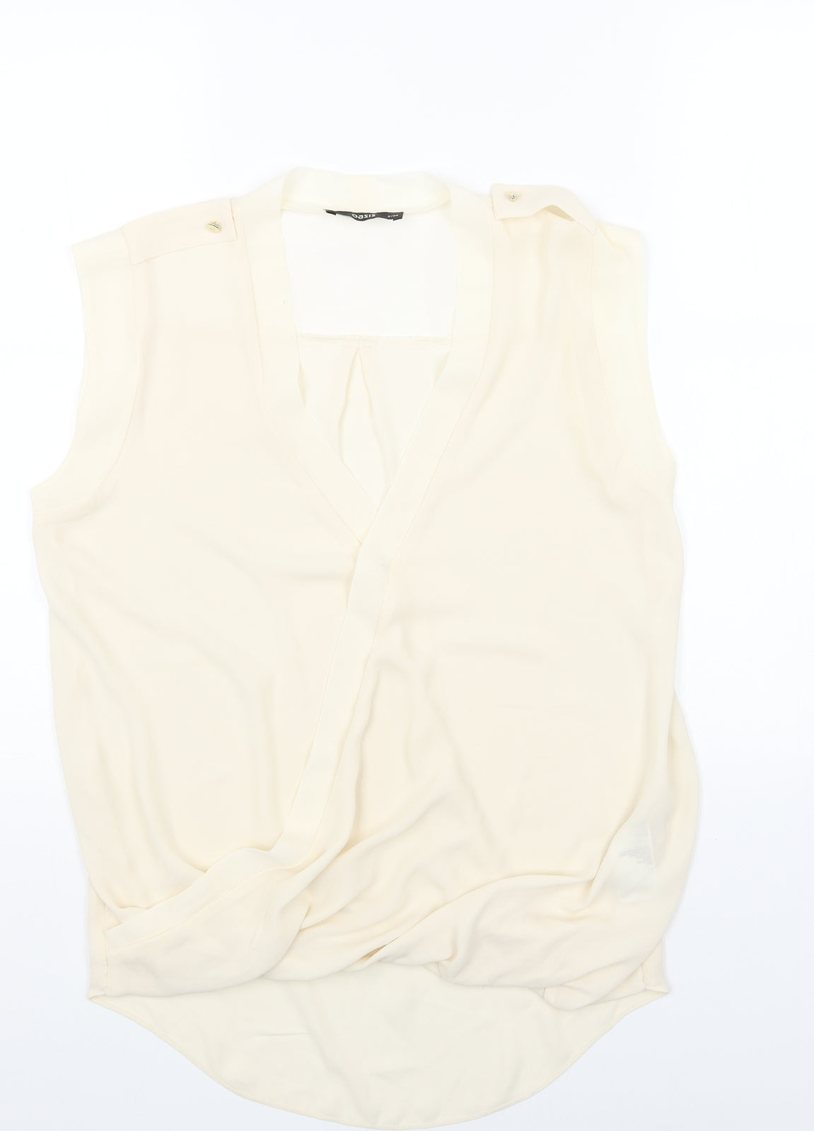 Womens UK Size 8 Oasis Beige Basic Blouse