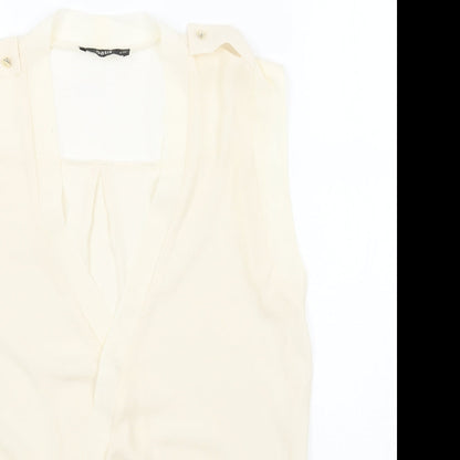 Womens UK Size 8 Oasis Beige Basic Blouse