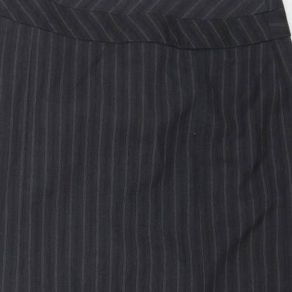 Autonomy Womens Grey Striped Polyester Straight & Pencil Skirt Size 8 Zip