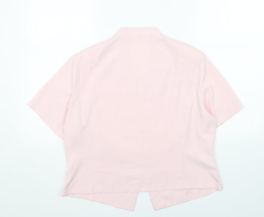 CC Womens Pink Polyester Cropped T-Shirt Size 18 V-Neck