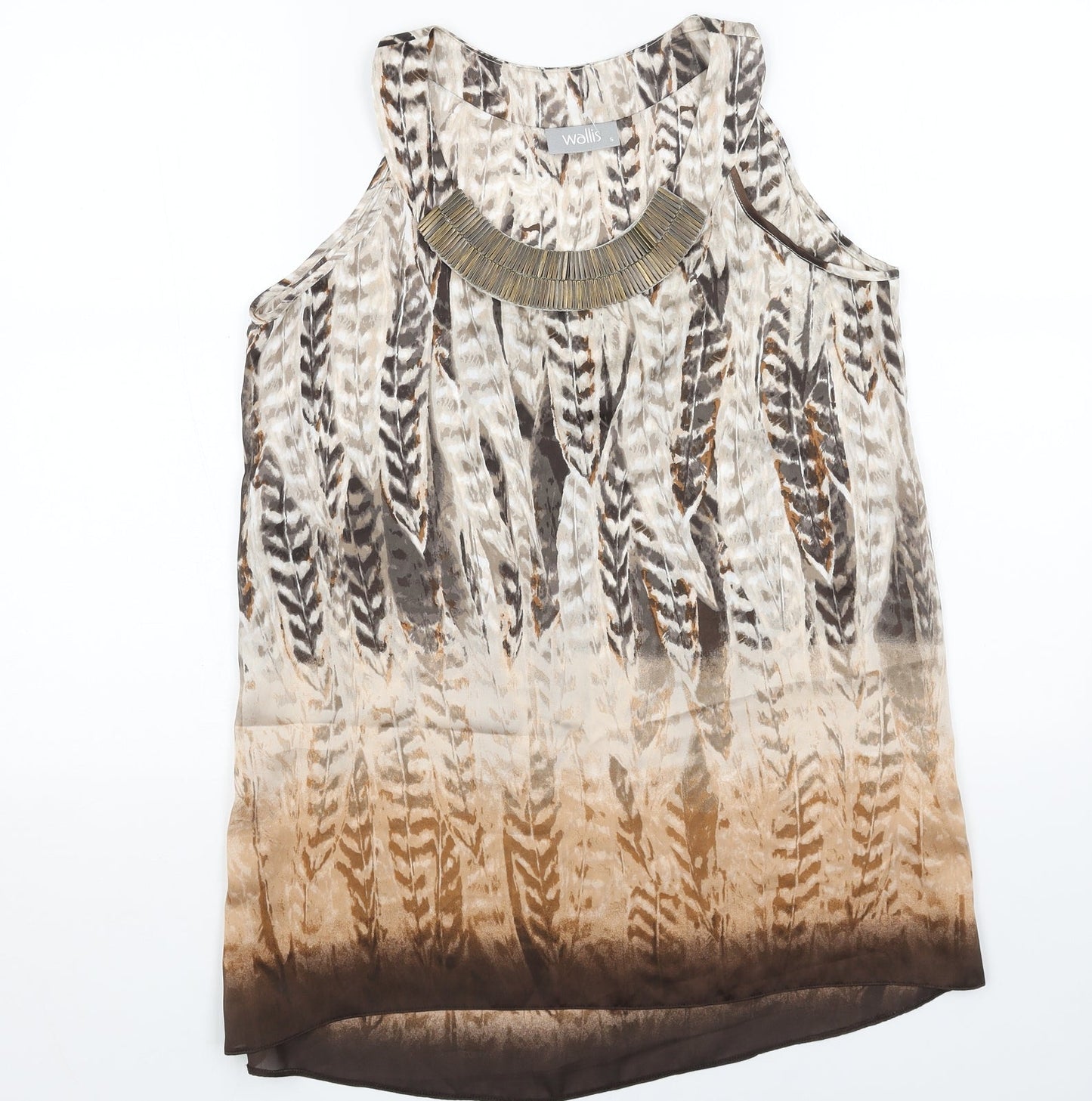 Womens UK Size S Wallis Brown Basic Tank