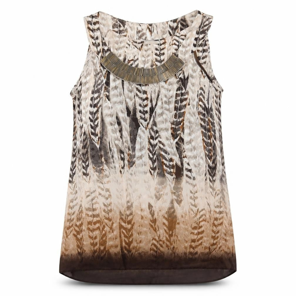Womens UK Size S Wallis Brown Basic Tank