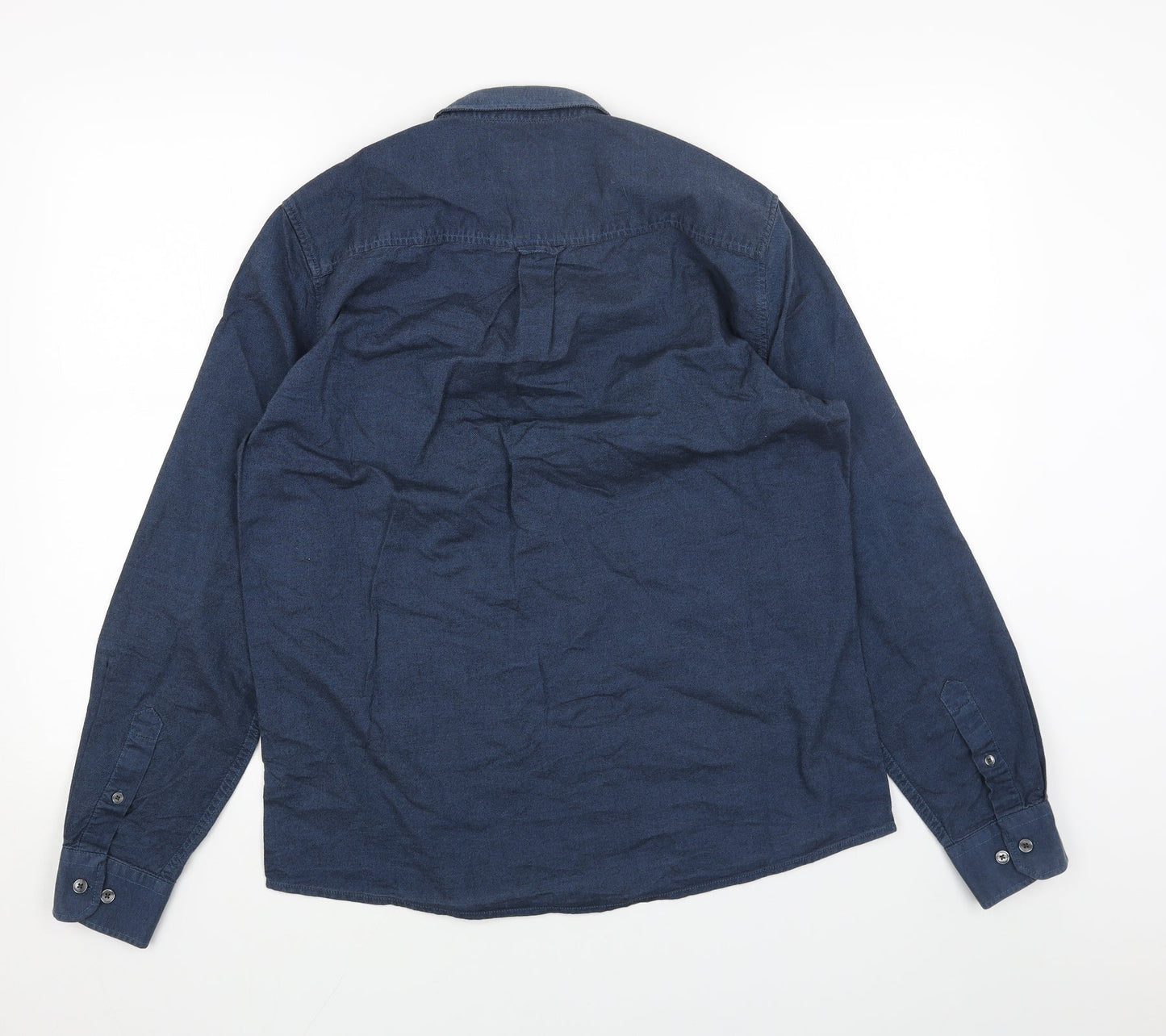 Mens UK Size M Burtons Blue  Button-Up Long Sleeve Casual Shirt