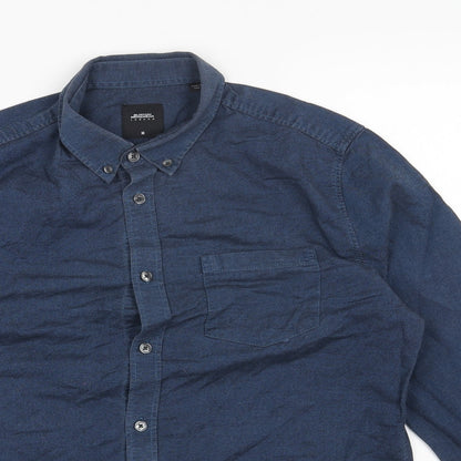 Mens UK Size M Burtons Blue  Button-Up Long Sleeve Casual Shirt