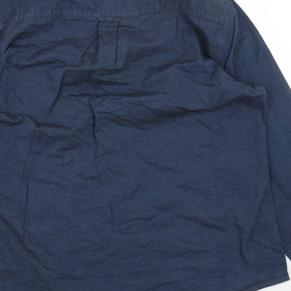 Mens UK Size M Burtons Blue  Button-Up Long Sleeve Casual Shirt