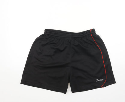 Precision Boys Black Polyurethane Sweat Shorts Size L Regular Drawstring