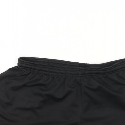 Precision Boys Black Polyurethane Sweat Shorts Size L Regular Drawstring