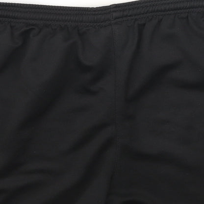 Precision Boys Black Polyurethane Sweat Shorts Size L Regular Drawstring