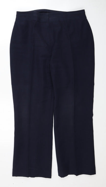 Womens UK Size 14 Berkertex Regular Fit Dress Pants Blue Trousers