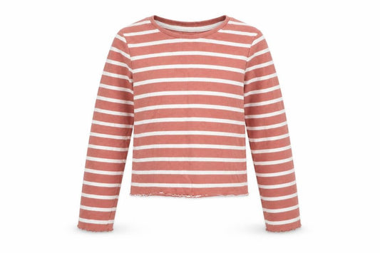 Nutmeg Boys Pink Round Neck Striped Cotton Pullover Jumper Size 11-12 Years Pullover