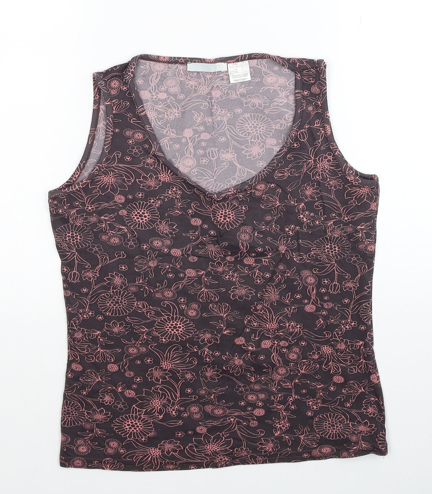 Womens UK Size 10 Preworn Multicoloured Basic Tank