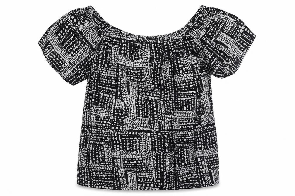 Womens UK Size 12 Papaya Black Basic Blouse