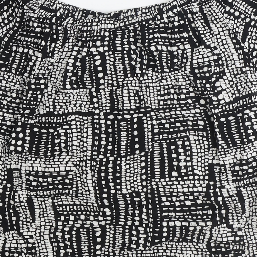 Womens UK Size 12 Papaya Black Basic Blouse