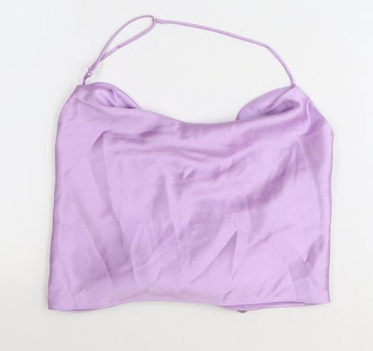 Womens UK Size 2XL Zara Purple Cropped Tank