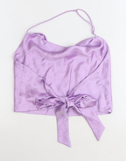 Womens UK Size 2XL Zara Purple Cropped Tank