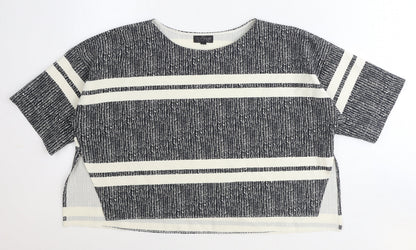 Womens UK Size 10 Topshop Black Cropped T-Shirt
