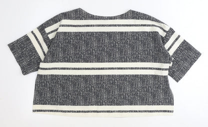 Womens UK Size 10 Topshop Black Cropped T-Shirt