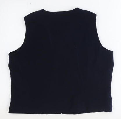 Lakeland Womens Blue Polyester Cropped Tank Size 18 V-Neck